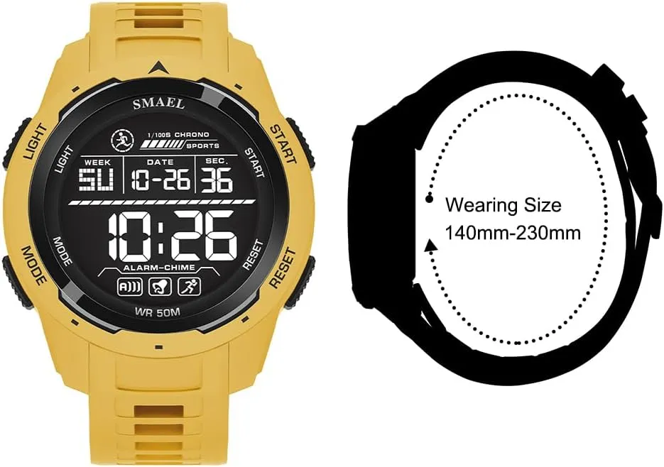 NAVIFORCE Mens Sports Waterproof Digital Chronograph Wrist Watches with Rubber Strap Stopwatch