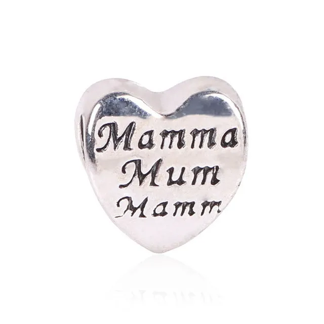 NEW 1pc Free Shipping Silver Bead Charm European Love Heart Clover Owl Boy Paw Family Fashion Bead Fit Pandora Bracelet Necklace