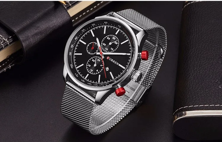 New CURREN Watches Luxury Brand Men Watch Full Steel Fashion Quartz-Watch Casual Male Sports Wristwatch Date Clock Relojes