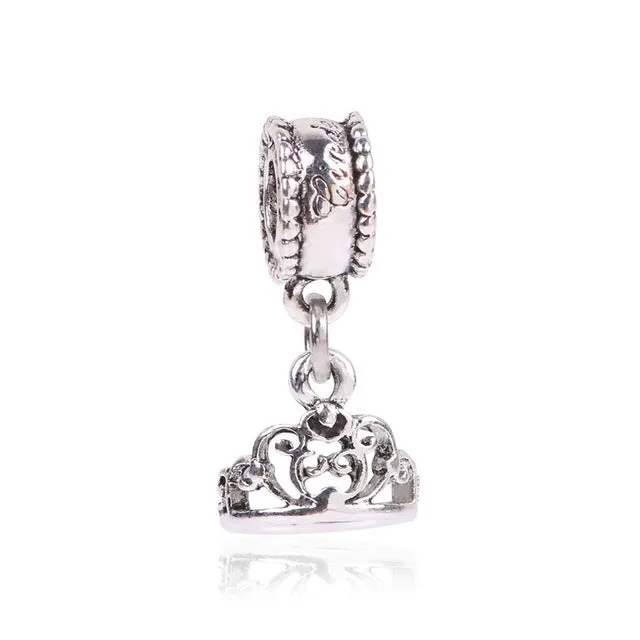 NEW Free Shipping Jewelry Silver Color green Bead Charm Flower Silver Bead with Crystal Fit Pandora Bracelet