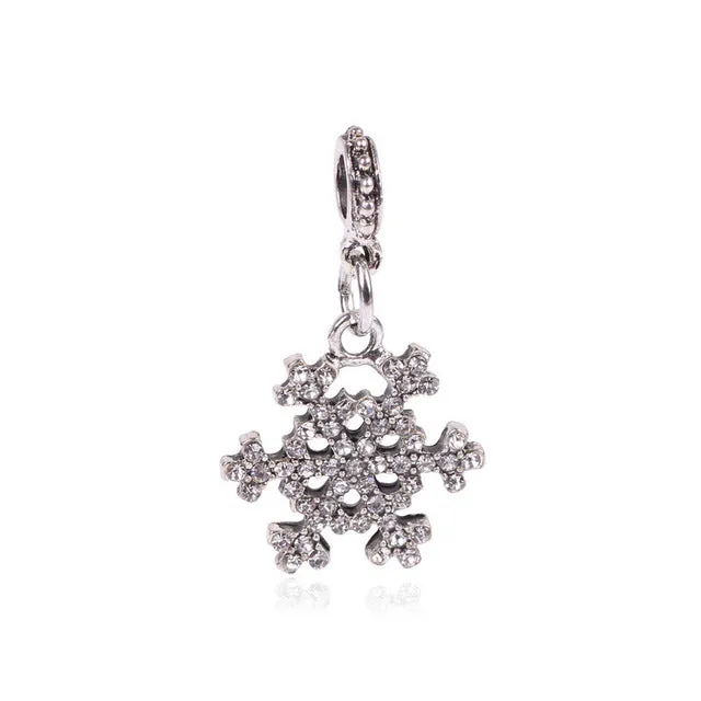 NEW Free Shipping Jewelry Silver Color green Bead Charm Flower Silver Bead with Crystal Fit Pandora Bracelet