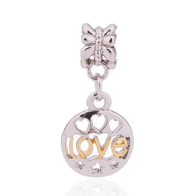 NEW Free Shipping Jewelry Silver Color green Bead Charm Flower Silver Bead with Crystal Fit Pandora Bracelet