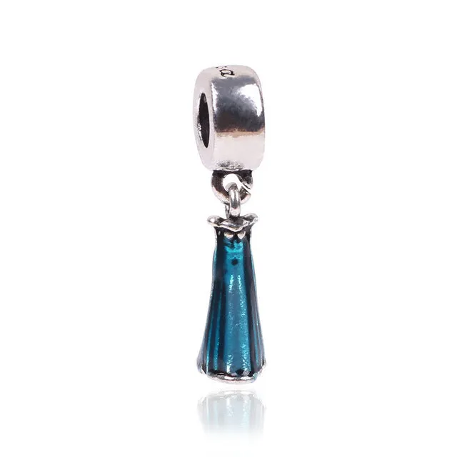 NEW Free Shipping Jewelry Silver Color green Bead Charm Flower Silver Bead with Crystal Fit Pandora Bracelet