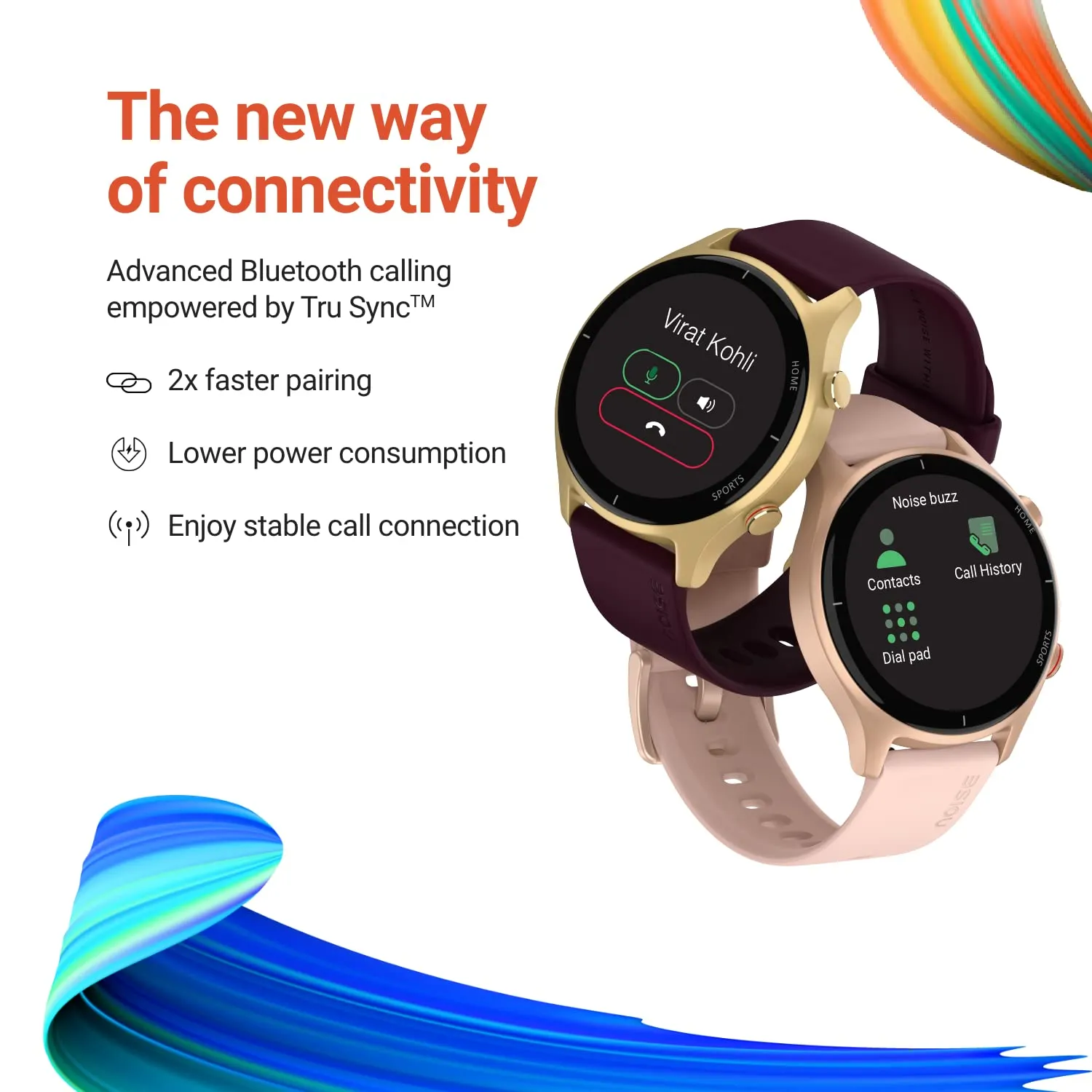 Noise Twist Round dial Smart Watch with Bluetooth Calling, 1.38" TFT Display, up-to 7 Days Battery, 100  Watch Faces, IP68, Heart Rate Monitor, Sleep Tracking (Rose Pink)