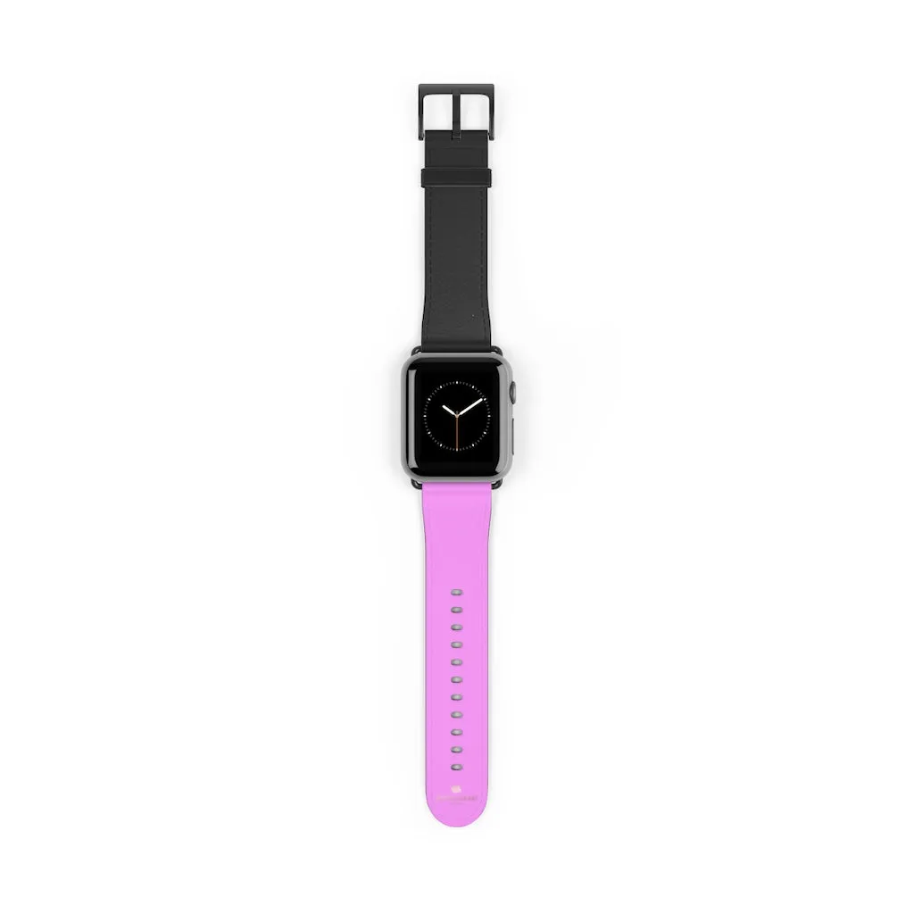 Pink Black Color Watch Band, Solid Color Print 38mm/42mm Watch Band For Apple Watch- Made in USA