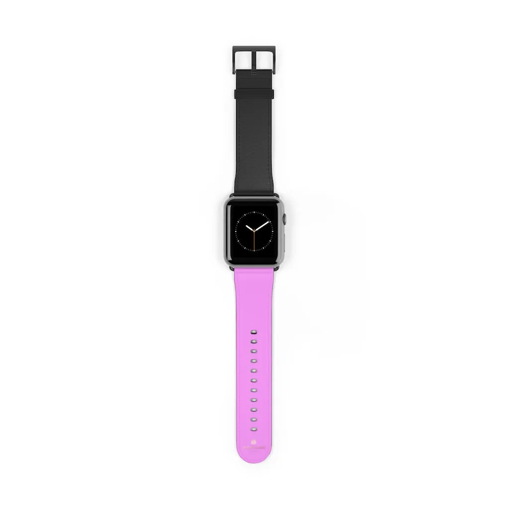 Pink Black Color Watch Band, Solid Color Print 38mm/42mm Watch Band For Apple Watch- Made in USA