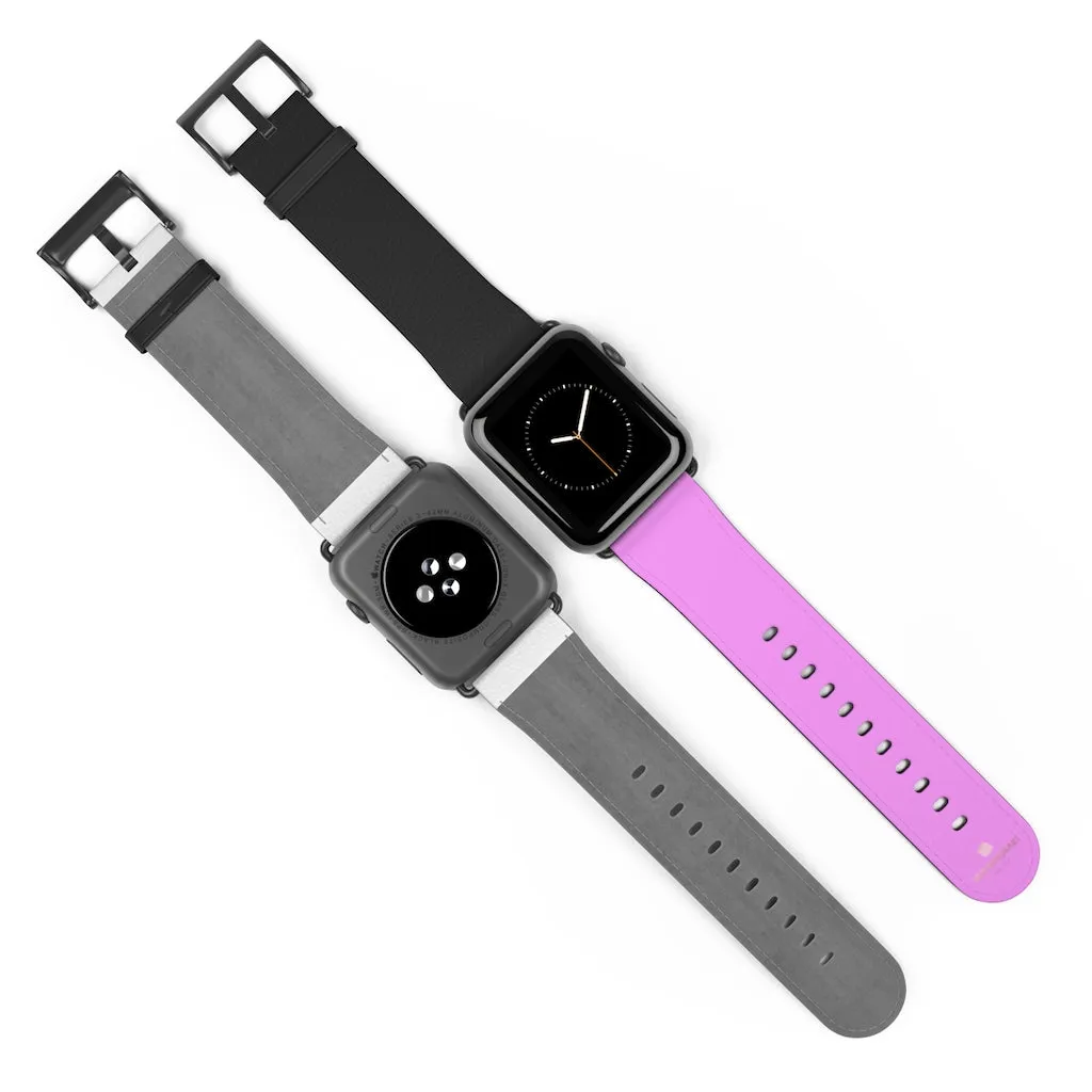 Pink Black Color Watch Band, Solid Color Print 38mm/42mm Watch Band For Apple Watch- Made in USA