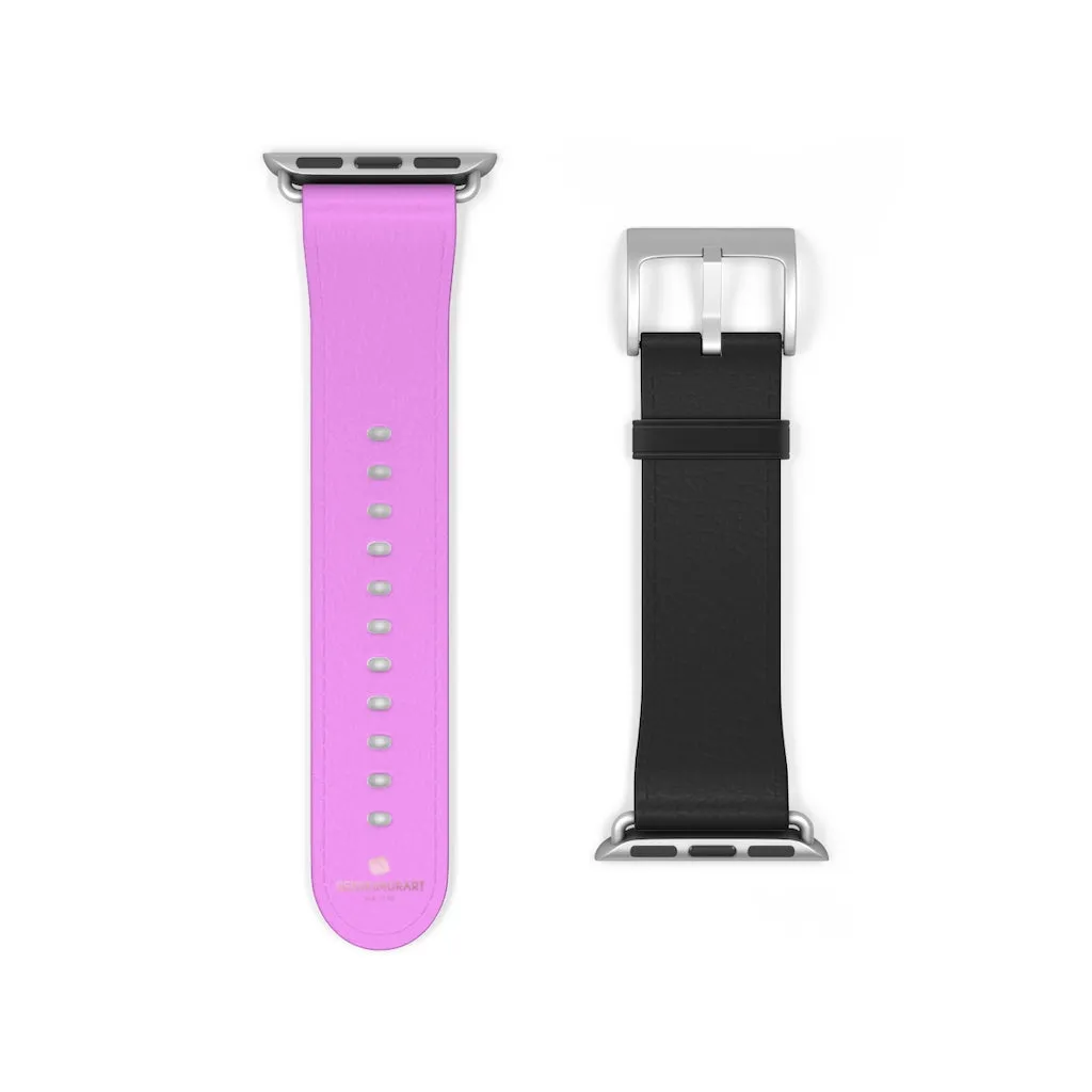 Pink Black Color Watch Band, Solid Color Print 38mm/42mm Watch Band For Apple Watch- Made in USA