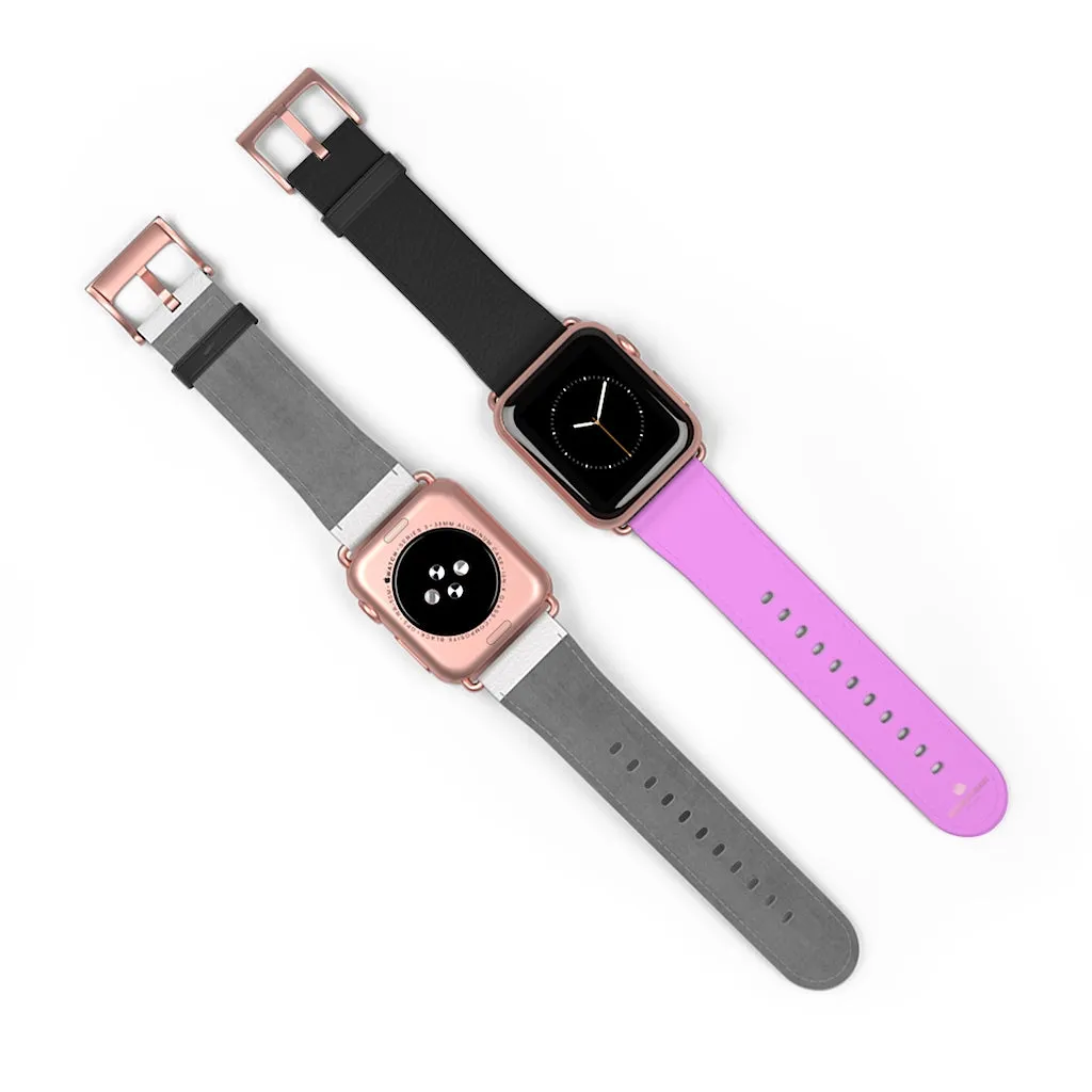 Pink Black Color Watch Band, Solid Color Print 38mm/42mm Watch Band For Apple Watch- Made in USA