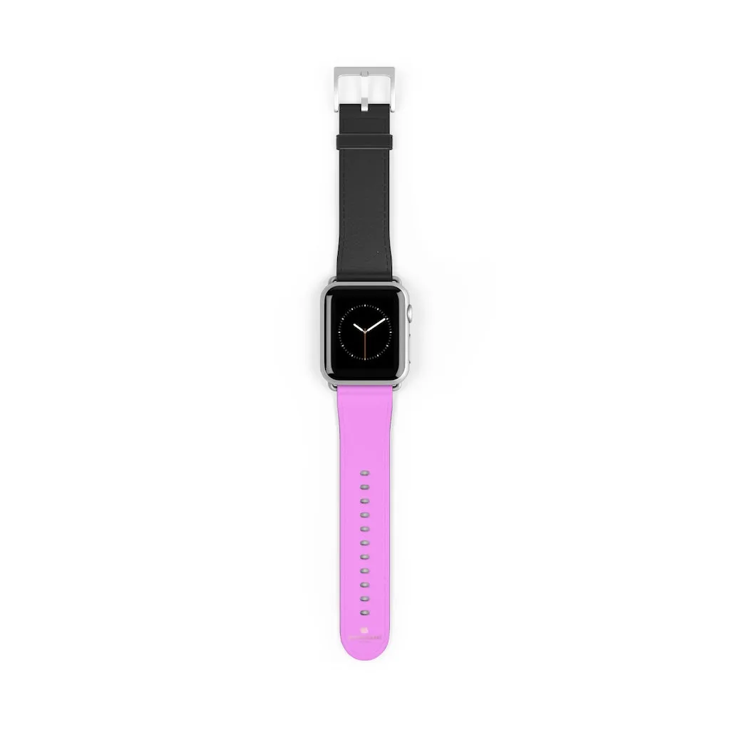Pink Black Color Watch Band, Solid Color Print 38mm/42mm Watch Band For Apple Watch- Made in USA
