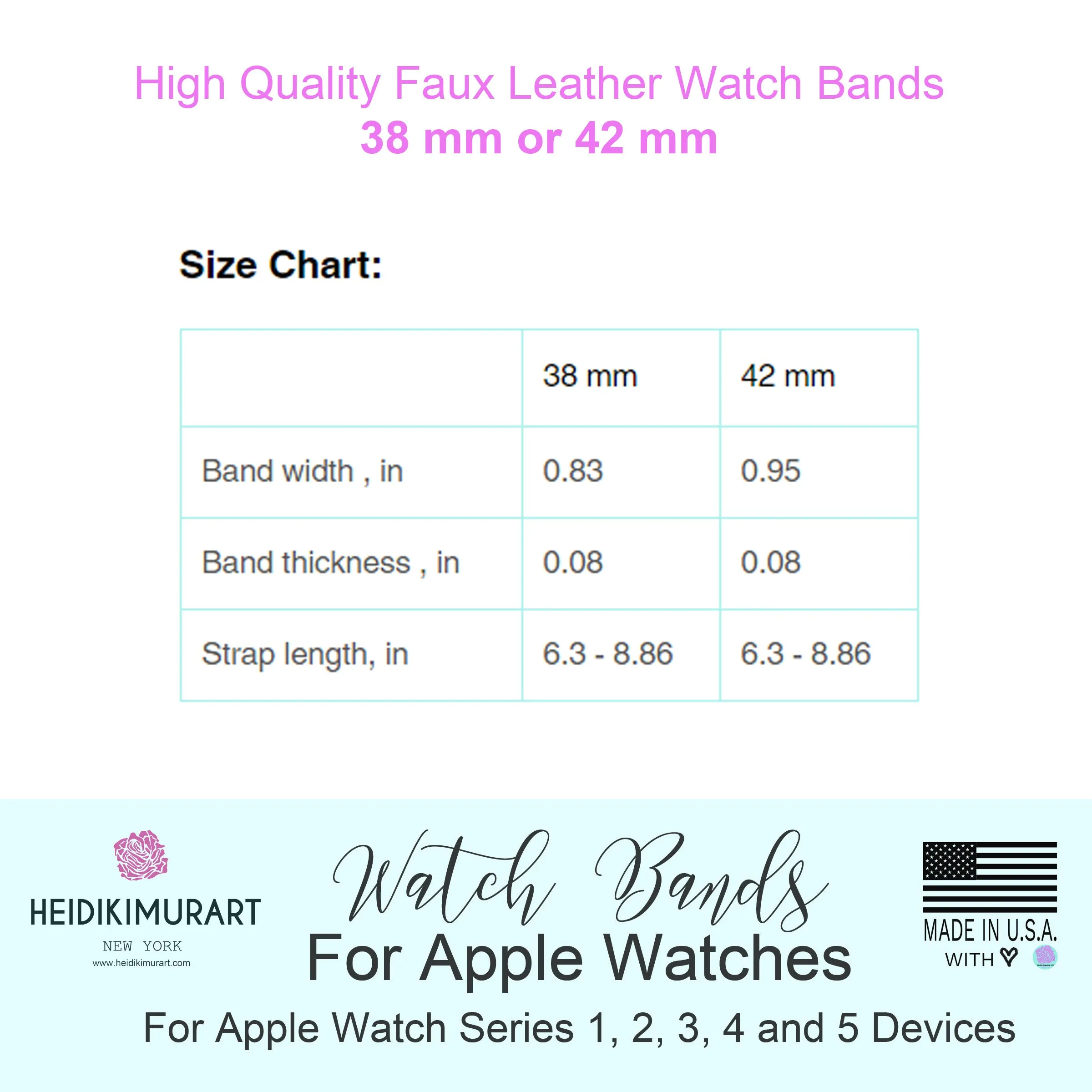 Pink Black Color Watch Band, Solid Color Print 38mm/42mm Watch Band For Apple Watch- Made in USA