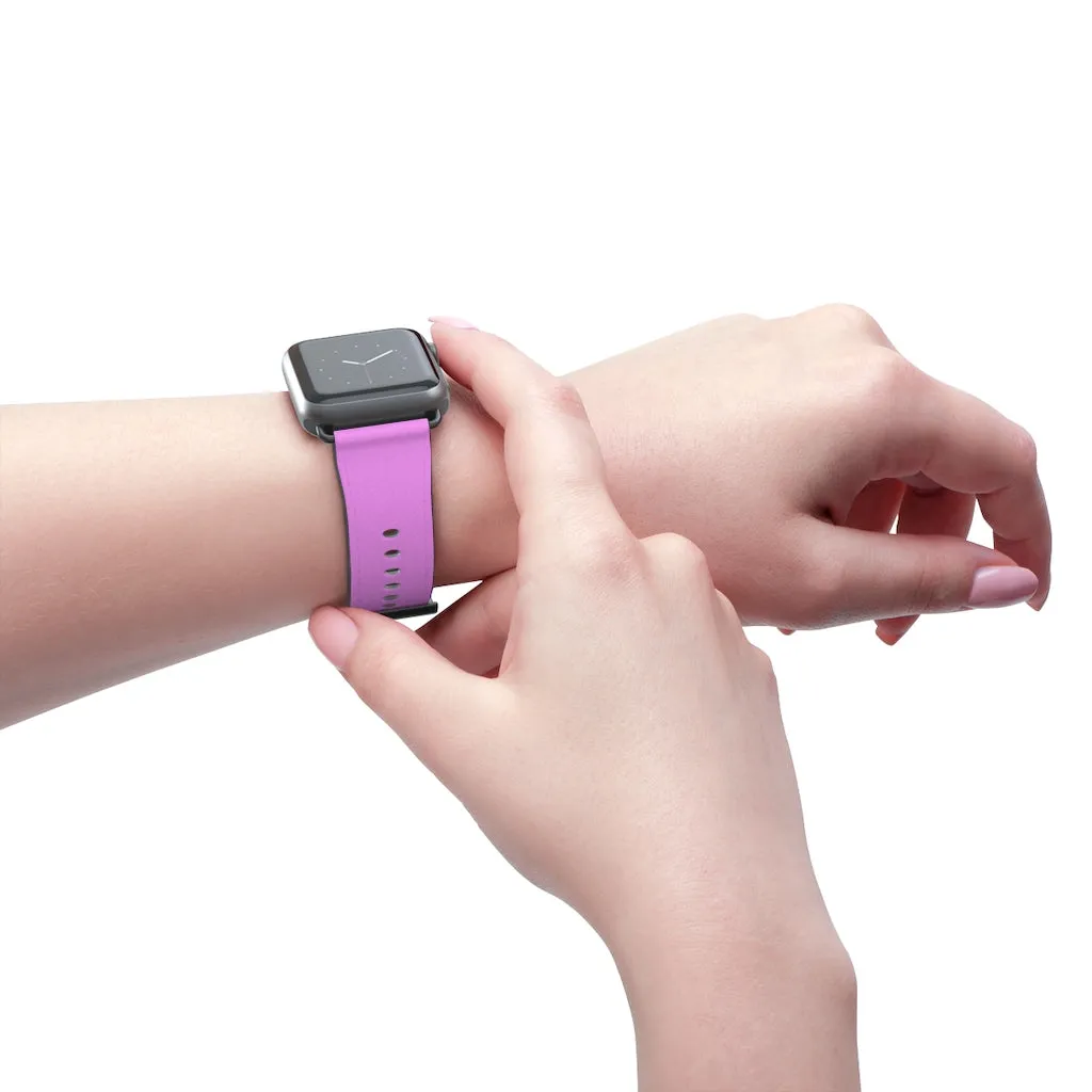 Pink Black Color Watch Band, Solid Color Print 38mm/42mm Watch Band For Apple Watch- Made in USA