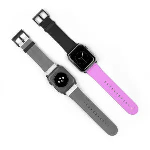 Pink Black Color Watch Band, Solid Color Print 38mm/42mm Watch Band For Apple Watch- Made in USA