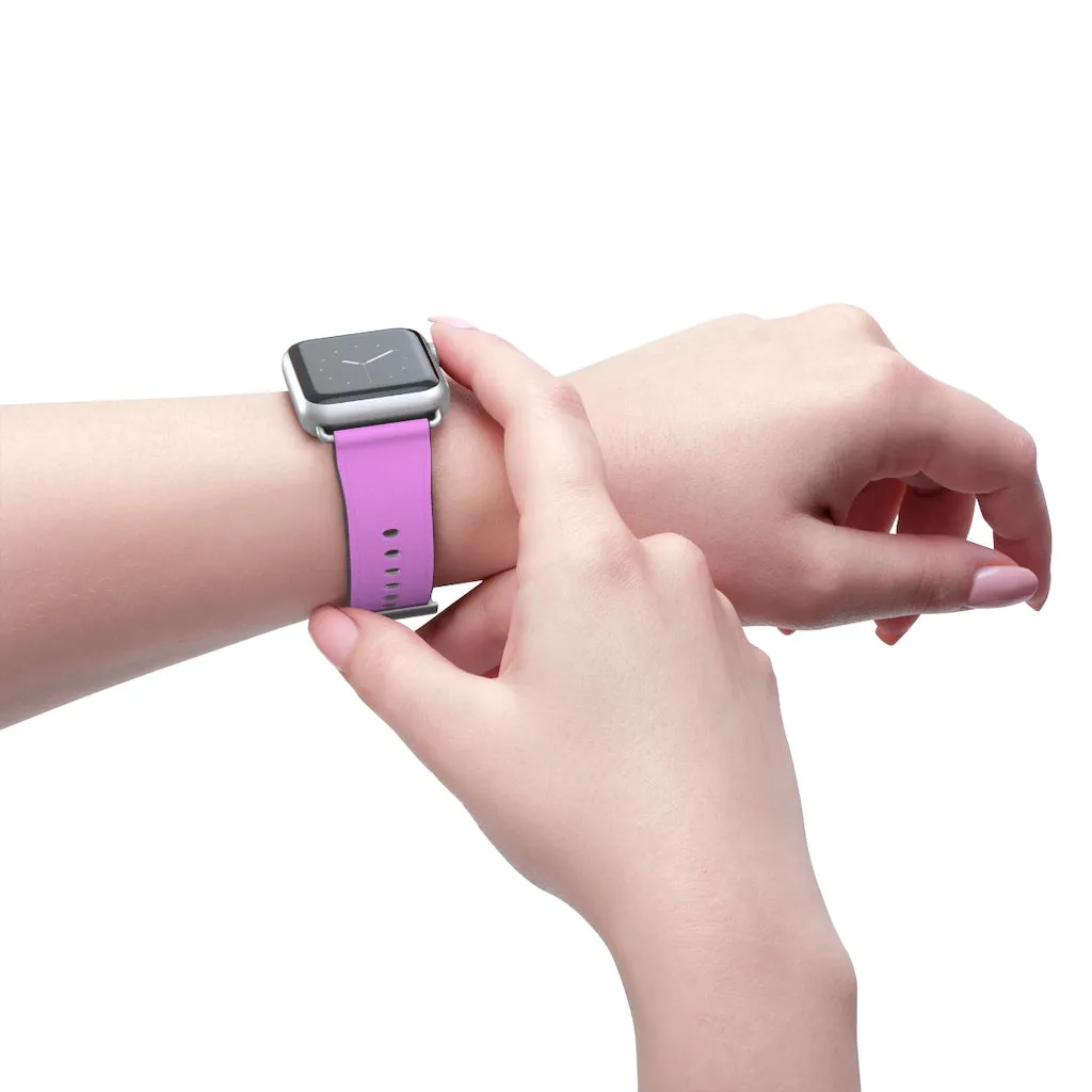Pink Black Color Watch Band, Solid Color Print 38mm/42mm Watch Band For Apple Watch- Made in USA