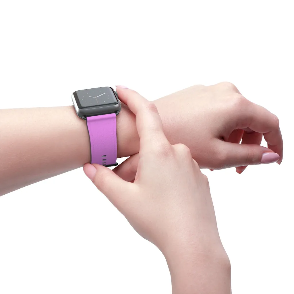 Pink Black Color Watch Band, Solid Color Print 38mm/42mm Watch Band For Apple Watch- Made in USA