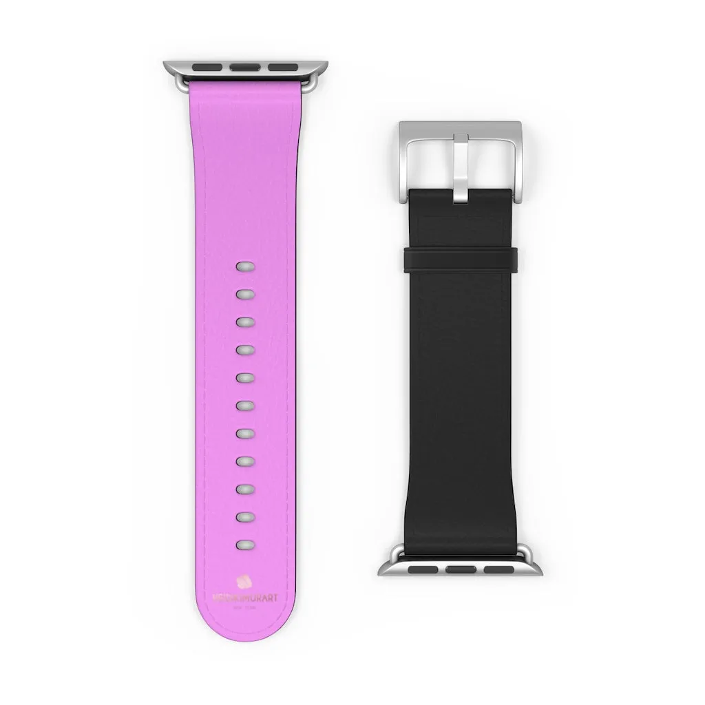 Pink Black Color Watch Band, Solid Color Print 38mm/42mm Watch Band For Apple Watch- Made in USA