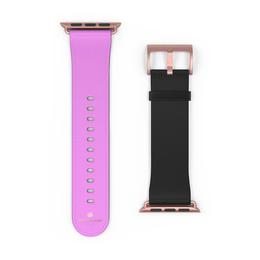 Pink Black Color Watch Band, Solid Color Print 38mm/42mm Watch Band For Apple Watch- Made in USA