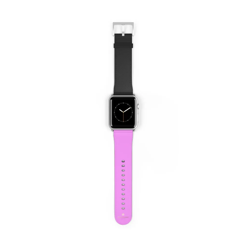 Pink Black Color Watch Band, Solid Color Print 38mm/42mm Watch Band For Apple Watch- Made in USA