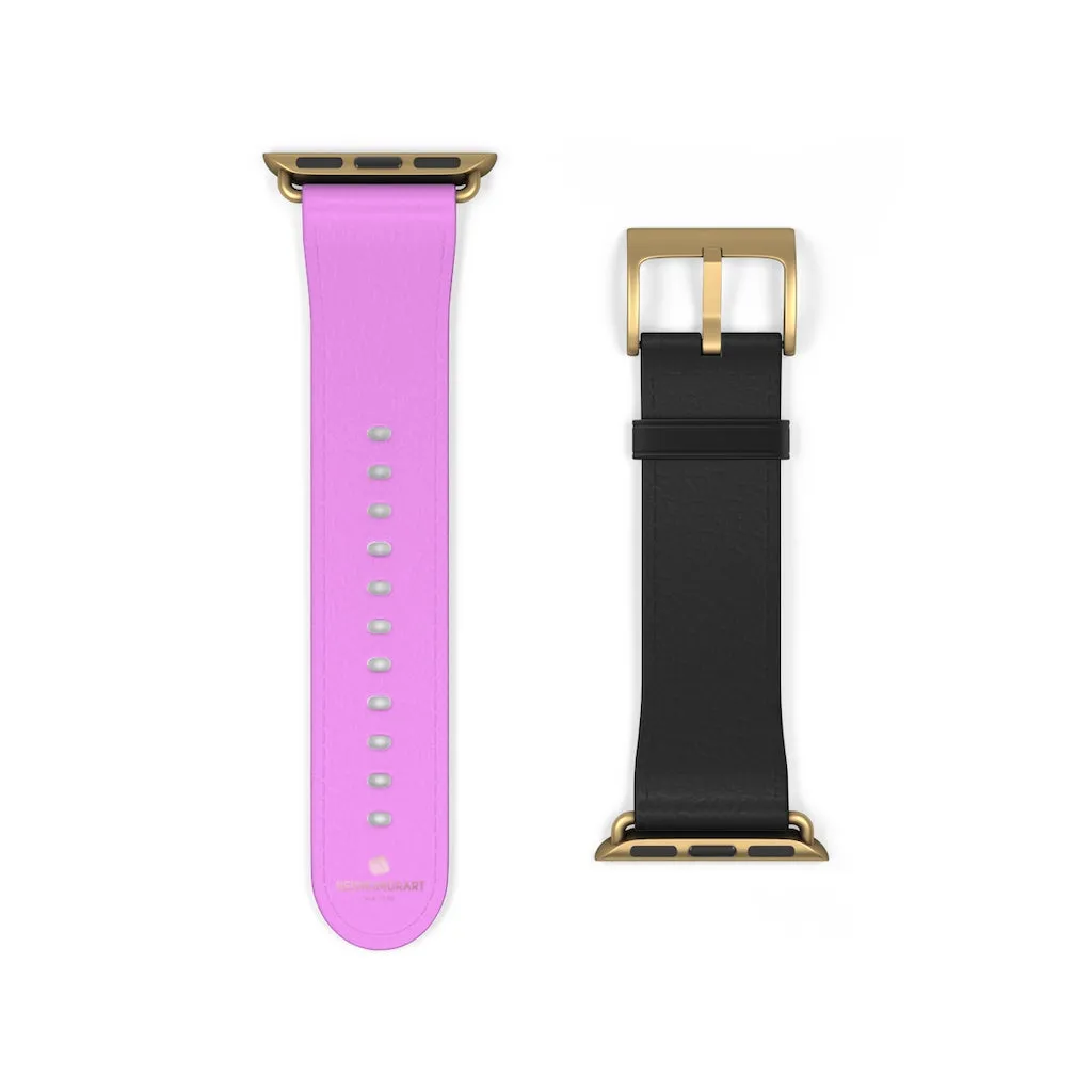 Pink Black Color Watch Band, Solid Color Print 38mm/42mm Watch Band For Apple Watch- Made in USA
