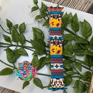 Pony Print Sunflowers Aztec Watchbands
