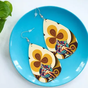 Retro 70s Mod Teardrop Earrings, Mid Century Modern Funky Accessories, Vintage Style Groovy Statement Jewelry