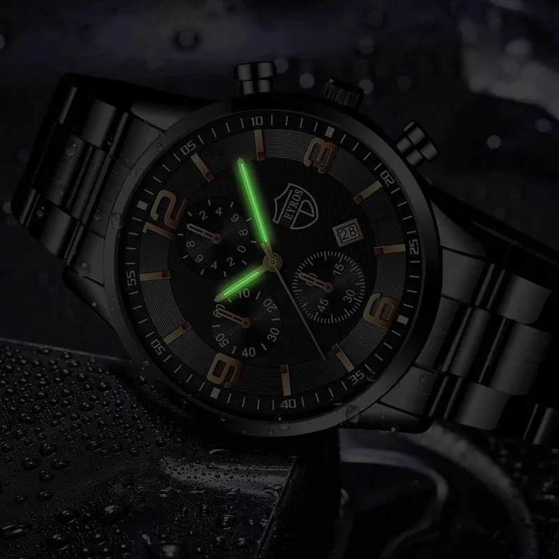 Retro Geometric Single Folding Buckle Quartz Men's Watches