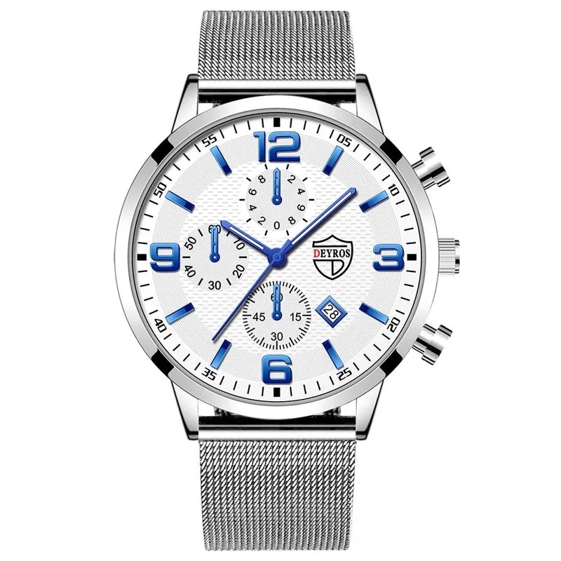 Retro Geometric Single Folding Buckle Quartz Men's Watches