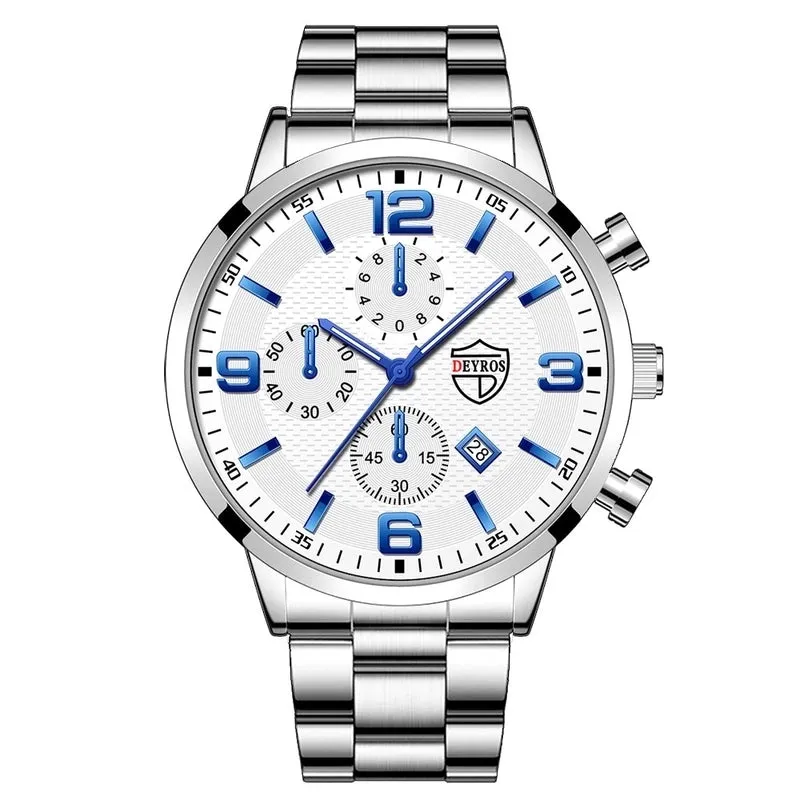 Retro Geometric Single Folding Buckle Quartz Men's Watches