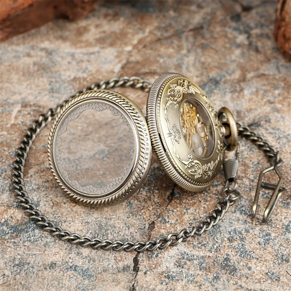 Retro Mechanical Pocket Watch for Men and Women / Antique Pendant Clock on Chain