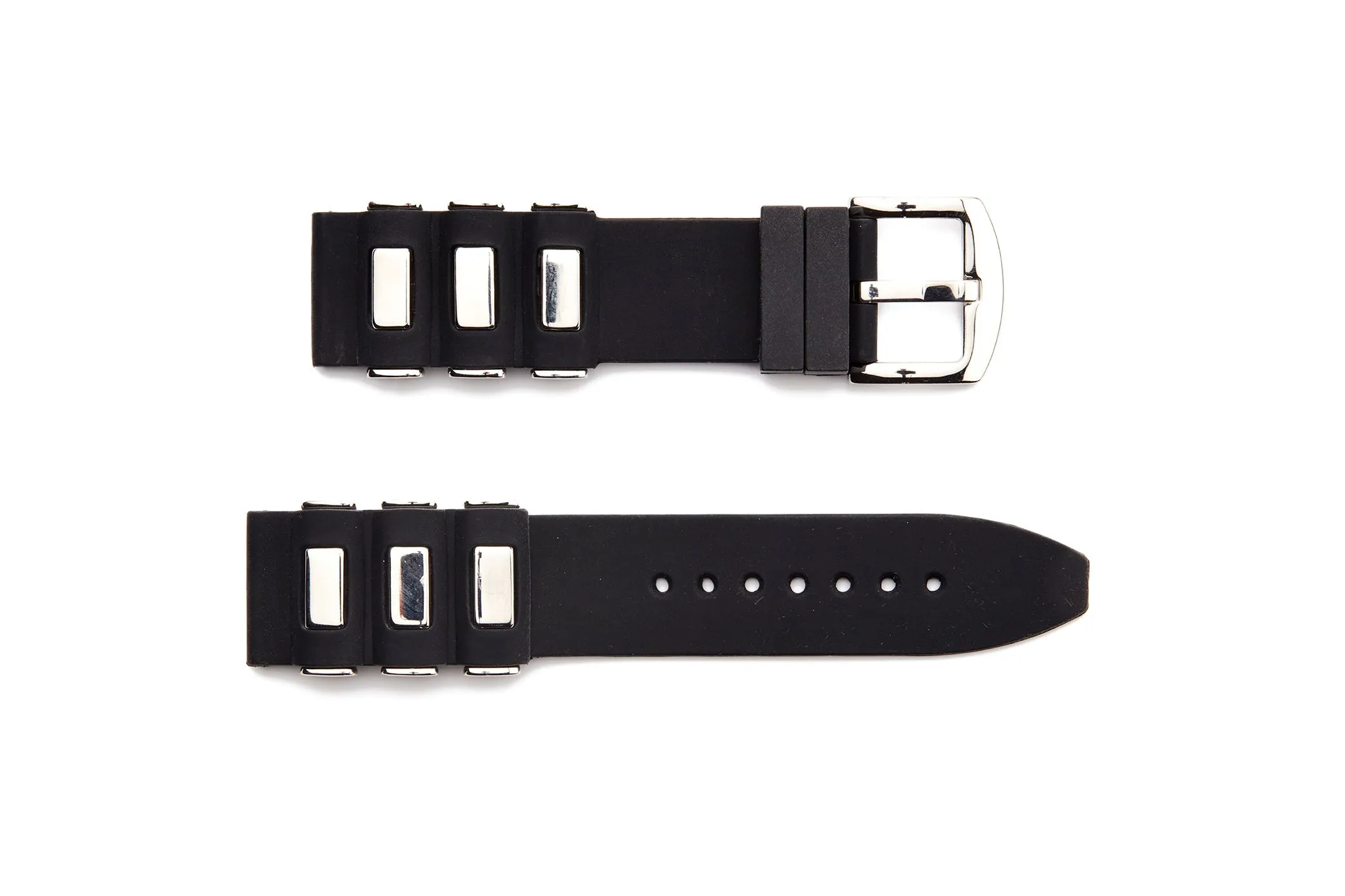 RUB-1 Rubber Regular Watch Strap With Stainless Steel Lugs