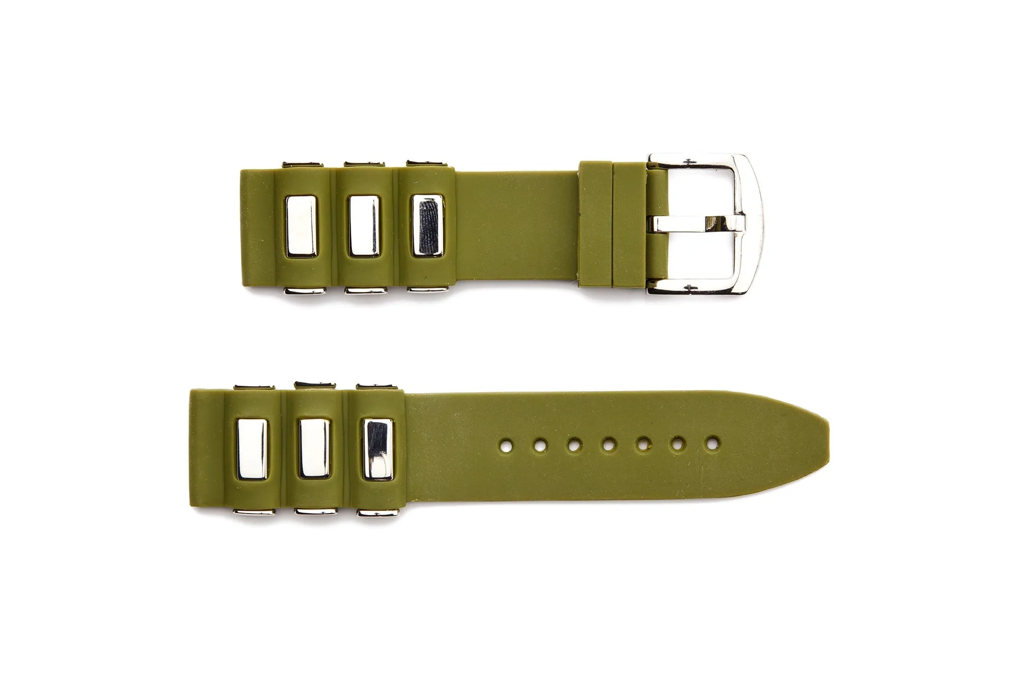 RUB-1 Rubber Regular Watch Strap With Stainless Steel Lugs