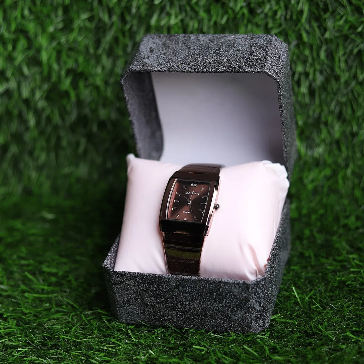 Scratch Less Brown Chain Crystal Touch Men Watch