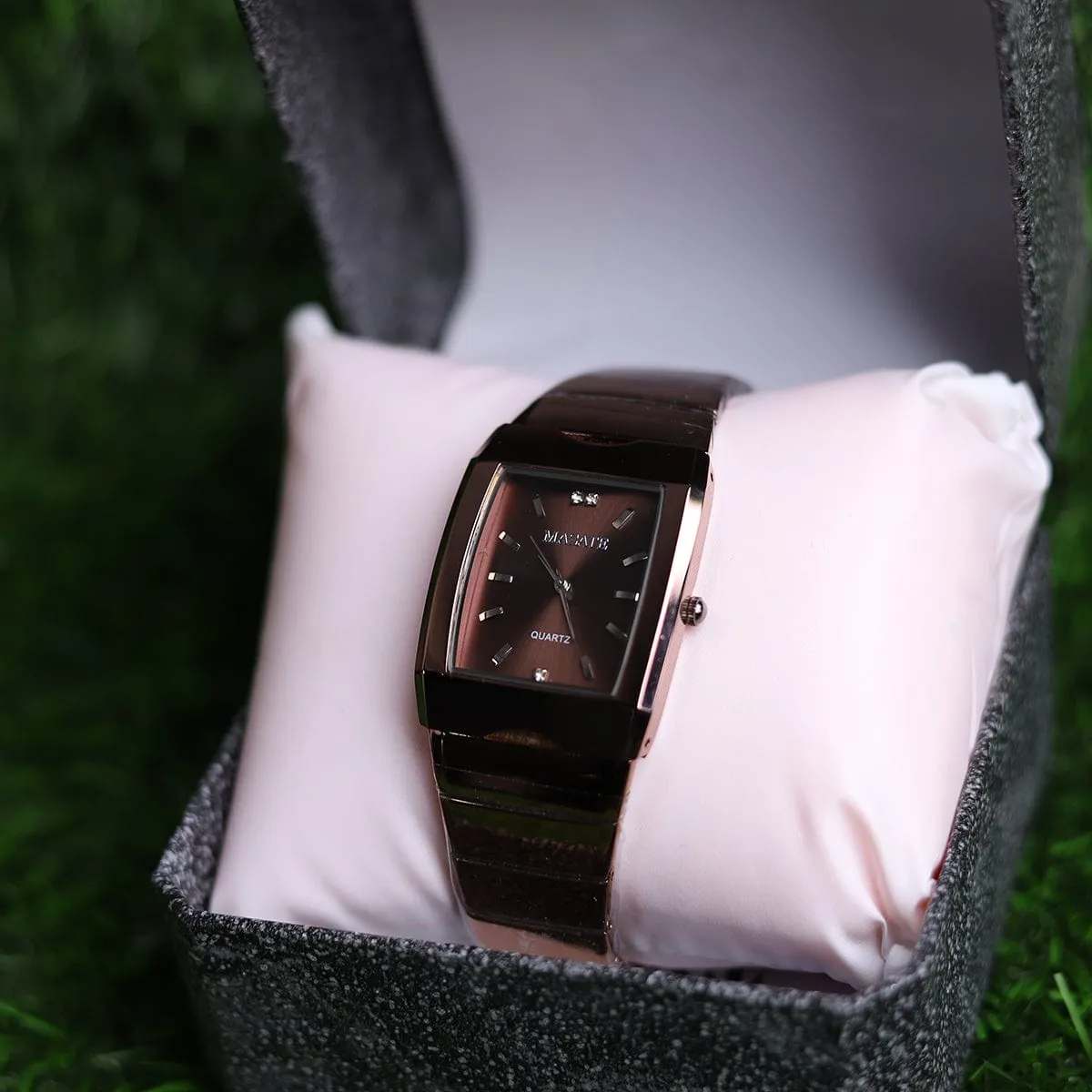 Scratch Less Brown Chain Crystal Touch Men Watch