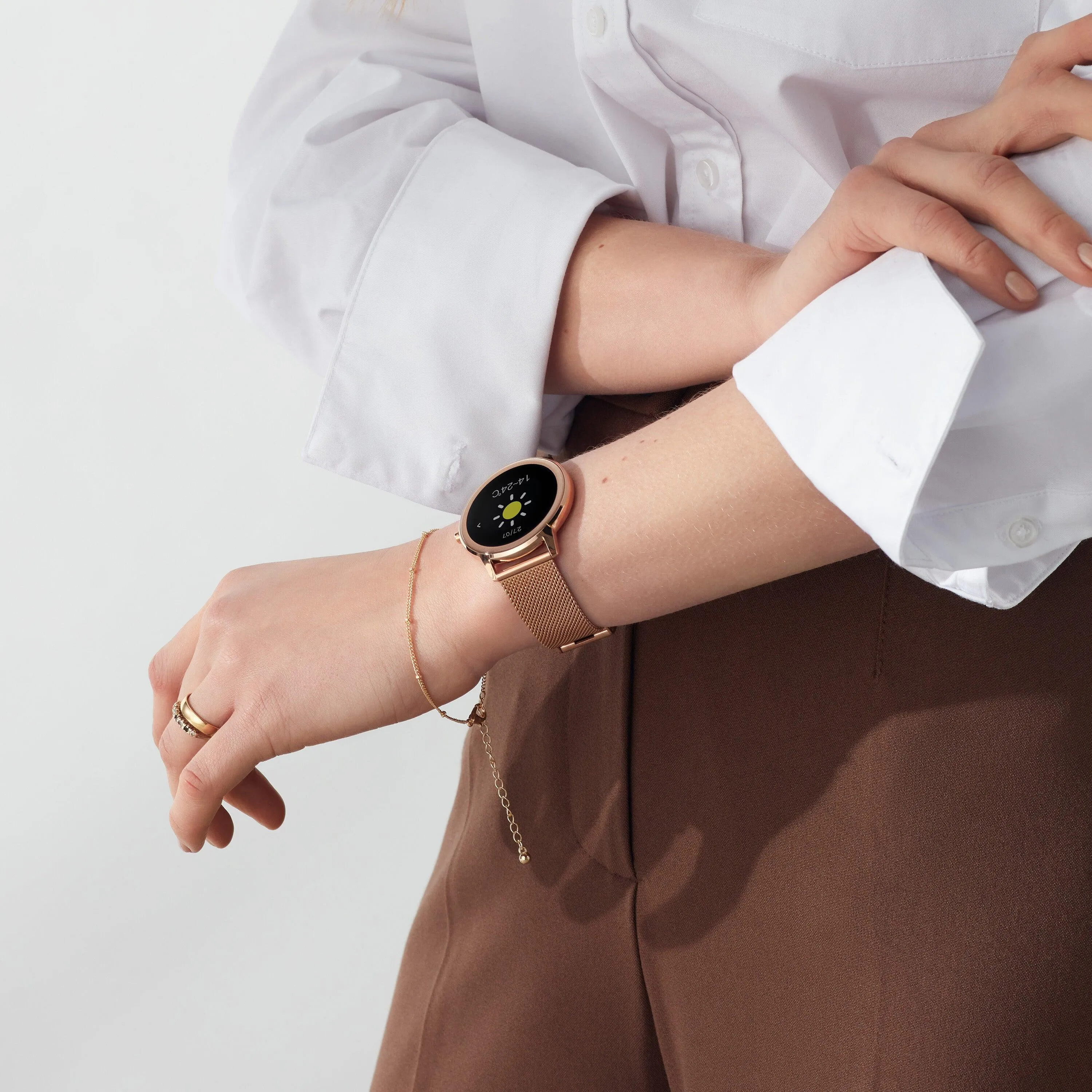 Sekonda Flex Smartwatch | Rose Gold Case & Mesh Strap | 40388