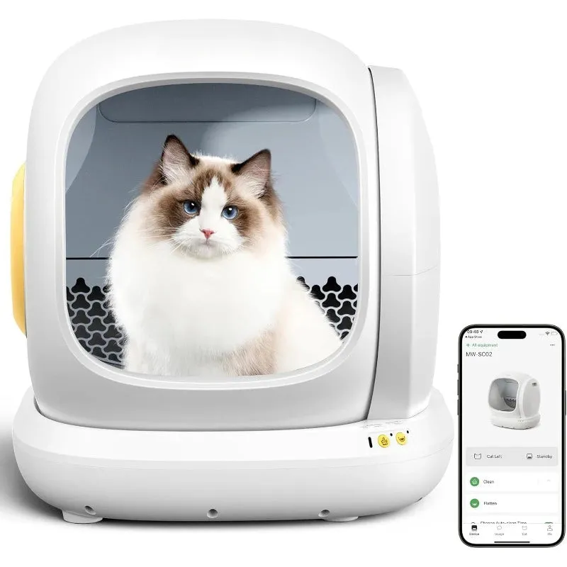 Self-Cleaning Cat Litter Box  75L Large Open Smart Automatic Control & Odor Removal