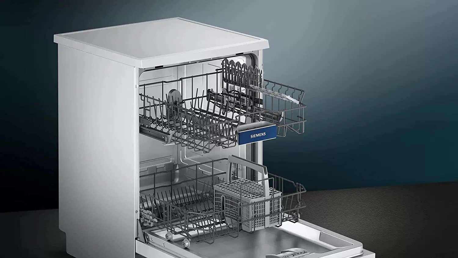 Siemens SN25IW00TI 13 Place Settings iQ500 free-standing dishwasher (White)