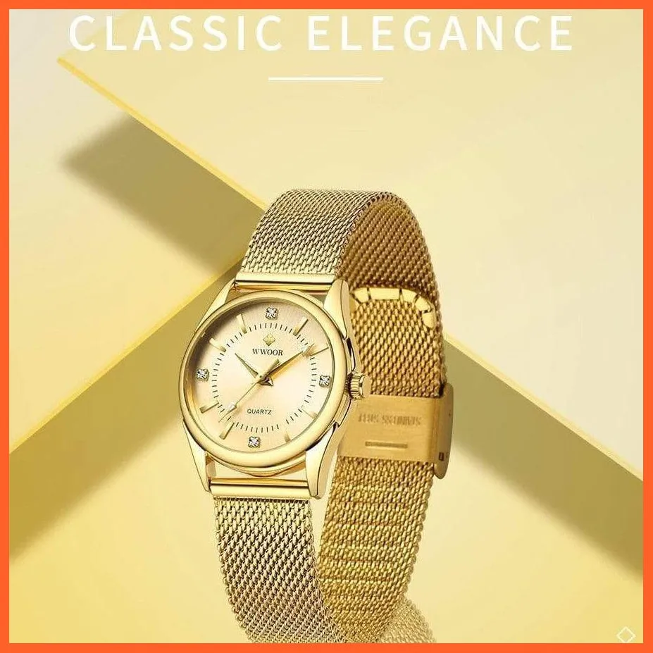 Small Watch Women Luxury Brand Everyday Dress Bracelet Watches Silver Stainless Steel Diamond Wrist Watch For Women Wristwatches