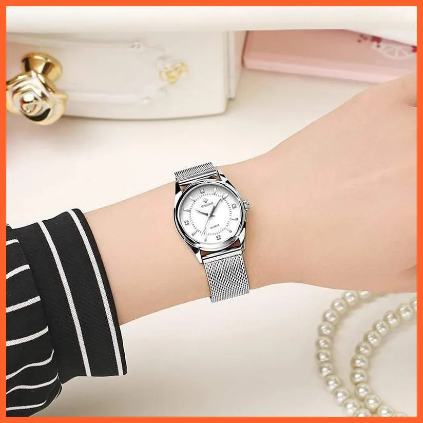 Small Watch Women Luxury Brand Everyday Dress Bracelet Watches Silver Stainless Steel Diamond Wrist Watch For Women Wristwatches