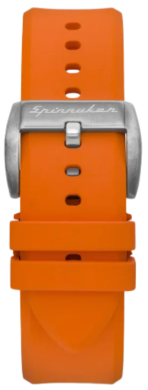 Spinnaker Flat edged Rubber strap 22mm Orange SP-STRAP22-R03