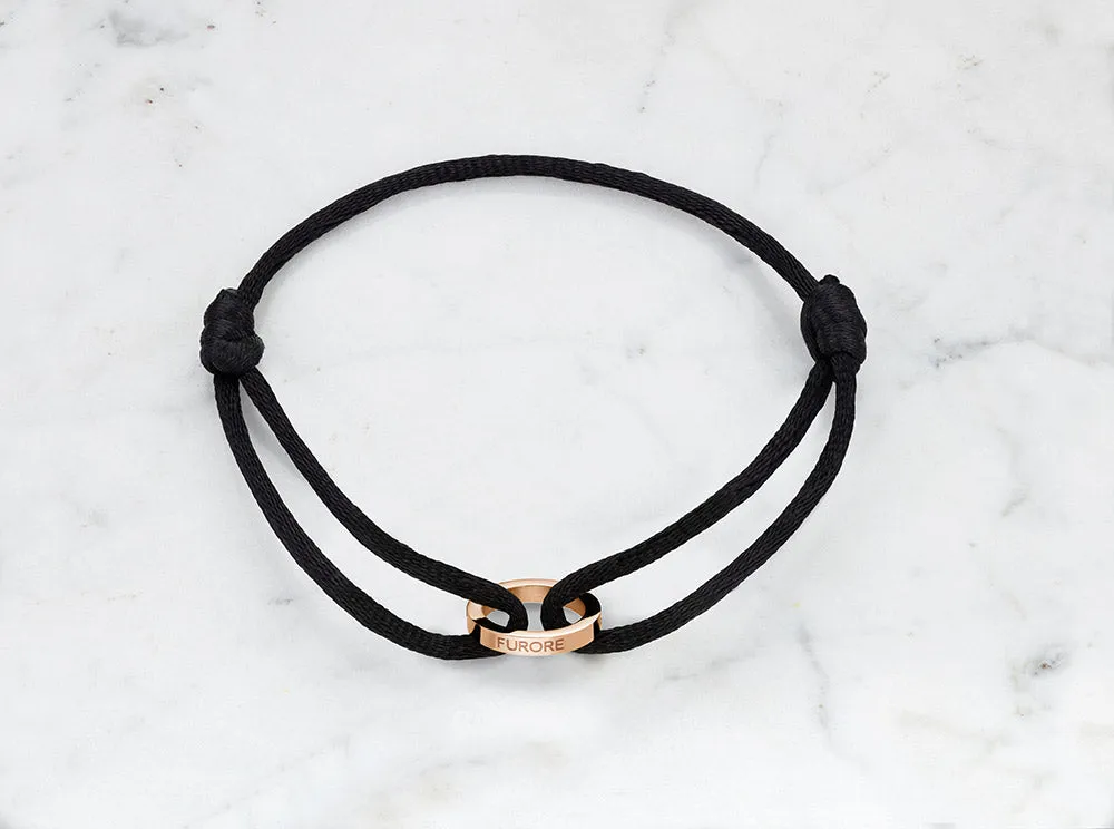 Stainless Steel & Nylon Bracelet Rosegold Colour