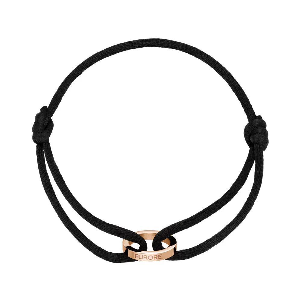 Stainless Steel & Nylon Bracelet Rosegold Colour