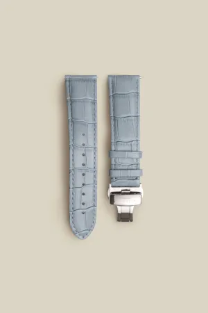 Stone Grey Leather Strap With Silver Clasp Small