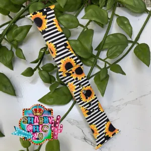 Sunflower and Stripes Print Watchbands