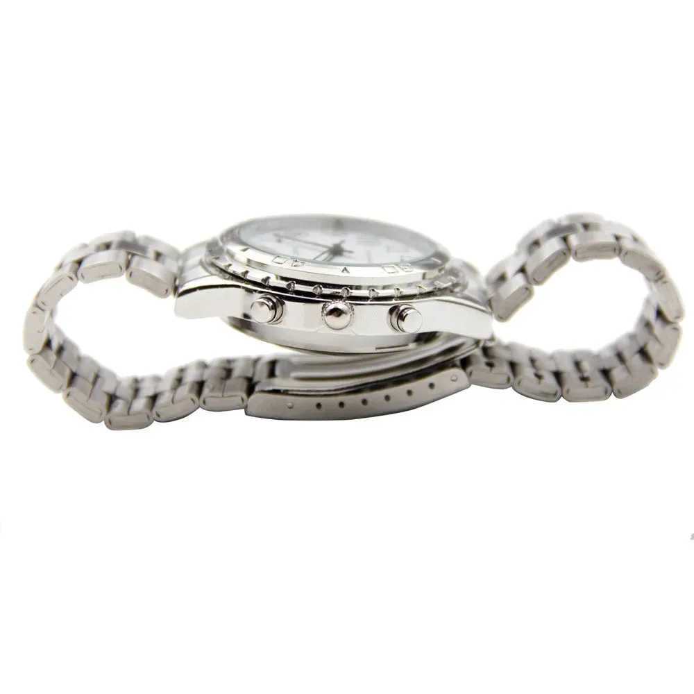 Talking Quartz Wristwatch – Designed for the Blind and Visually Impaired. Featuring a classic stainless steel design, this fashionable timepiece combines style with functionality for easy time-telling