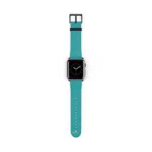 Teal Blue Solid Watch Band, 38mm/42mm Watch Band Strap For Apple Watches- Made in USA