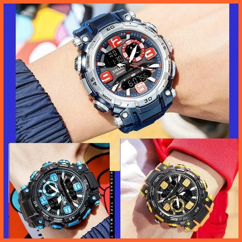 Top Luxury Watches Men Dual Display Watch | Waterproof Sports Led Wristwatch Mens Military Army Watch