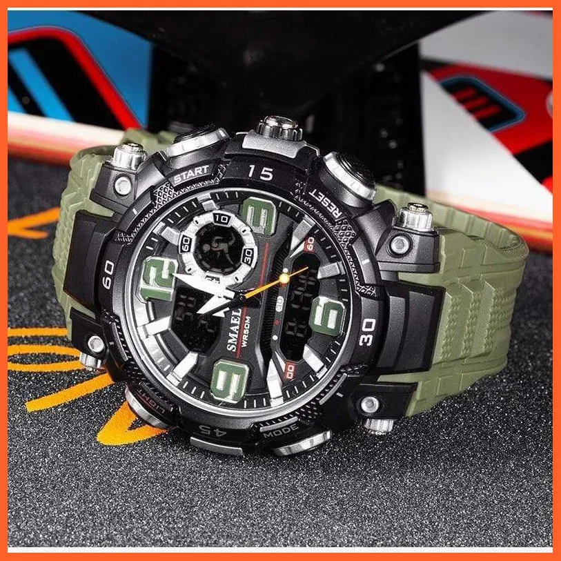 Top Luxury Watches Men Dual Display Watch | Waterproof Sports Led Wristwatch Mens Military Army Watch