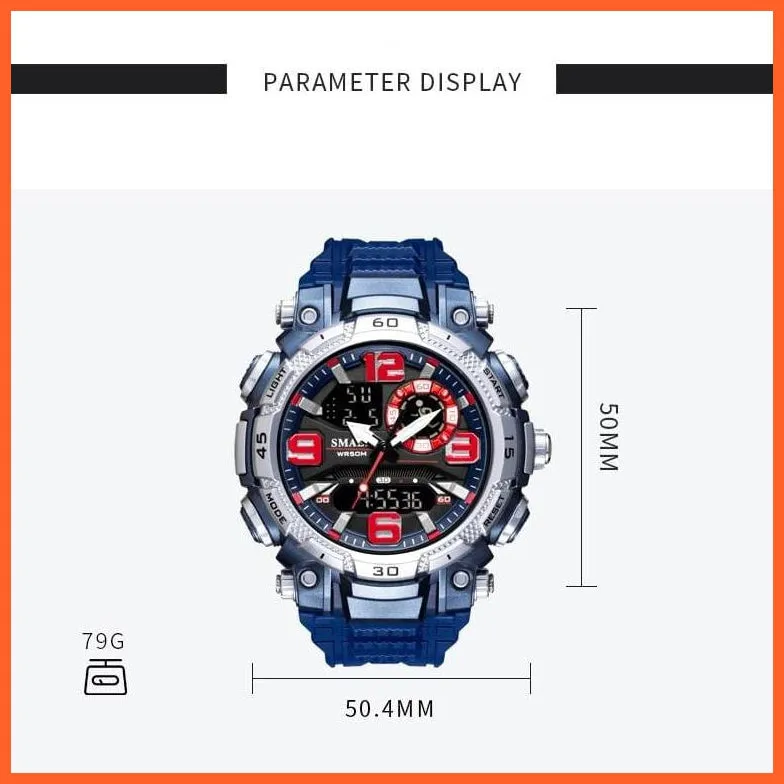 Top Luxury Watches Men Dual Display Watch | Waterproof Sports Led Wristwatch Mens Military Army Watch