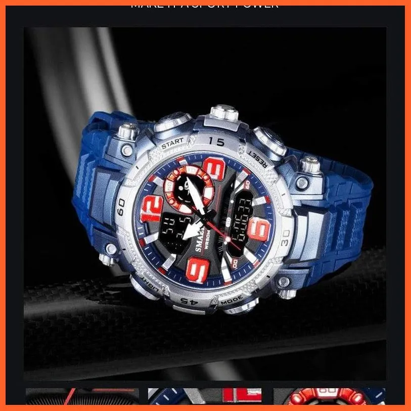 Top Luxury Watches Men Dual Display Watch | Waterproof Sports Led Wristwatch Mens Military Army Watch