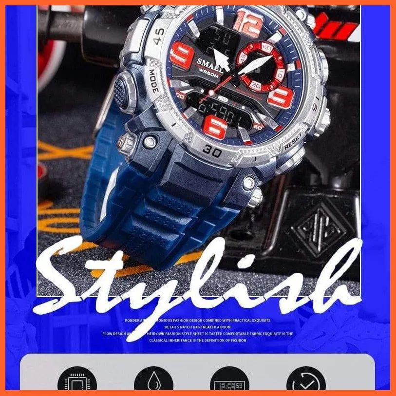Top Luxury Watches Men Dual Display Watch | Waterproof Sports Led Wristwatch Mens Military Army Watch